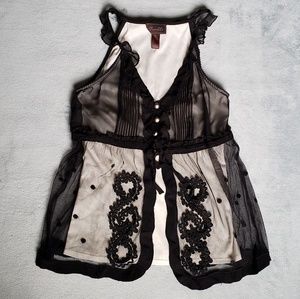 Trulli Sheer Black Blouse